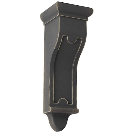Ekena Millwork 4"W x 4"D x 12"H Arts and Crafts Wood Vintage Decor Corbel, Black CORWD04X04X12ARBL